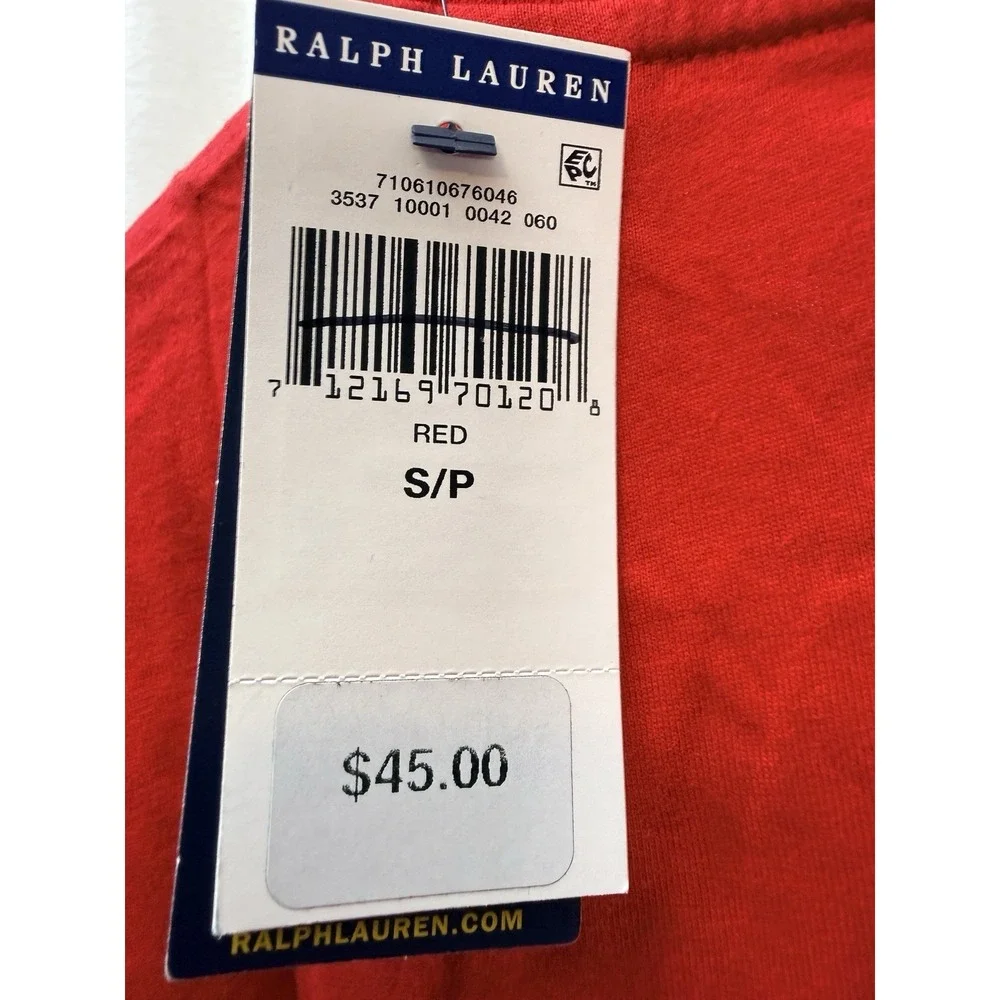 Polo Ralph Lauren Men's Classic-Fit V-Neck Red T-Shirt Sz Small RTL $45